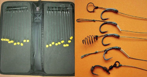 Rig Wallet With 20 Mixed Hair Rigs On Teflon Hooks