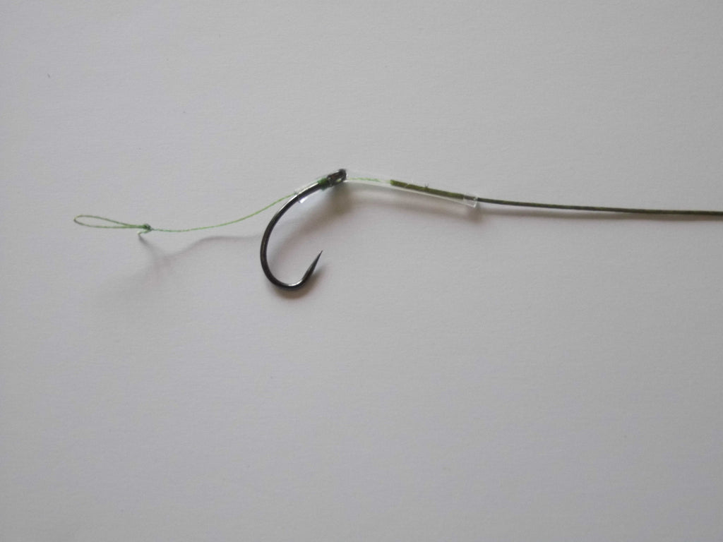 10 Anti Eject Hair Rigs On 15lb Green Coated Braid